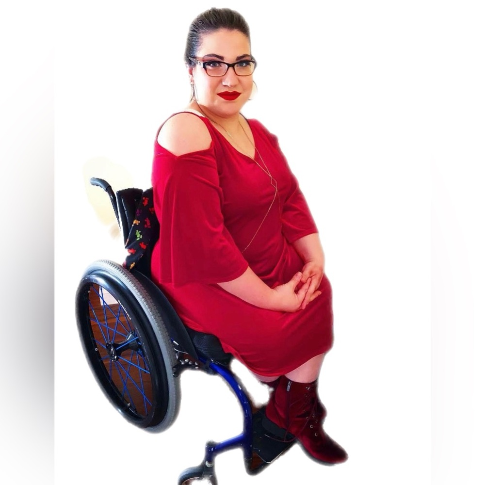 MSK Red Velvet Cold-Shoulder Dress with Rhinestone Straps